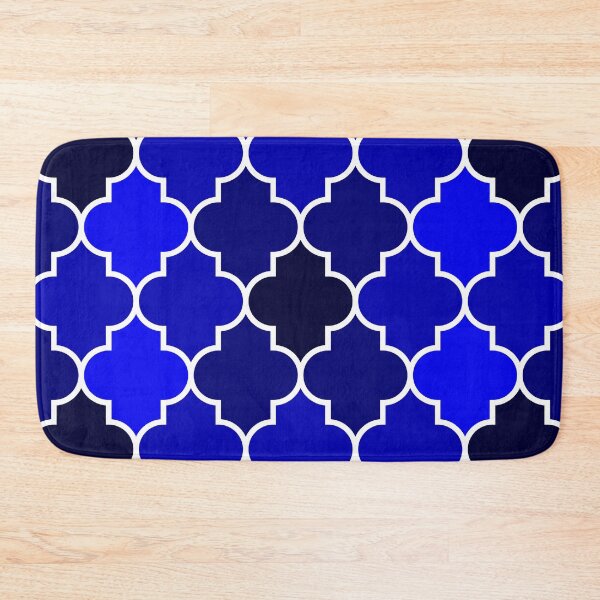 Item preview, Shades Of Navy Blue Quatrefoil Pattern designed and sold by rewstudio.