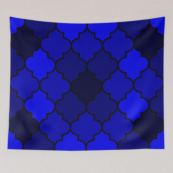 Item preview, Shades Of Navy Blue Quatrefoil Pattern designed and sold by rewstudio.