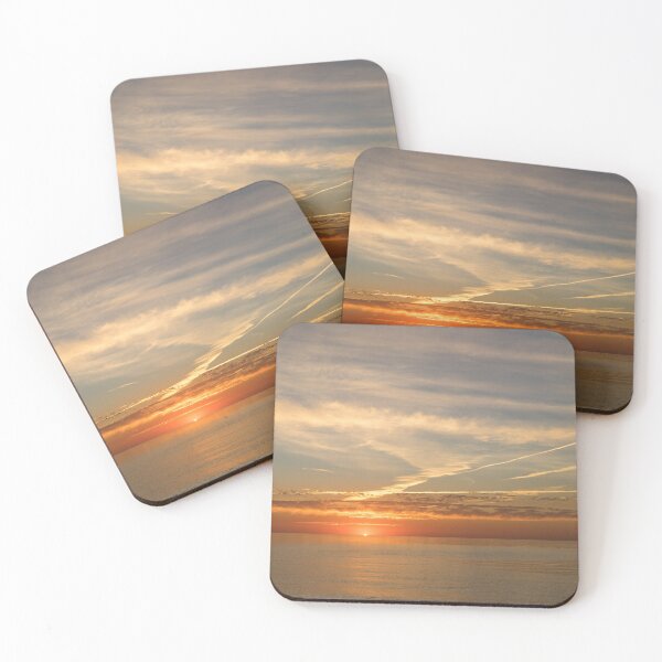 Item preview, Painted by Airplanes - Contrails Streak the Sky at Sunrise designed and sold by Georgia Mizuleva.