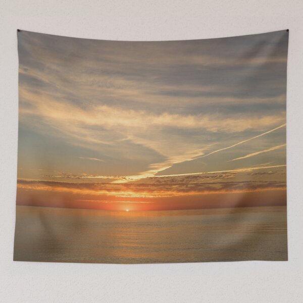 Item preview, Painted by Airplanes - Contrails Streak the Sky at Sunrise designed and sold by Georgia Mizuleva.