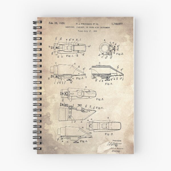 Item preview, SAXOPHONE CLARINET OR OTHER WIND Instrument Patent Year 1926 designed and sold by drawspots.