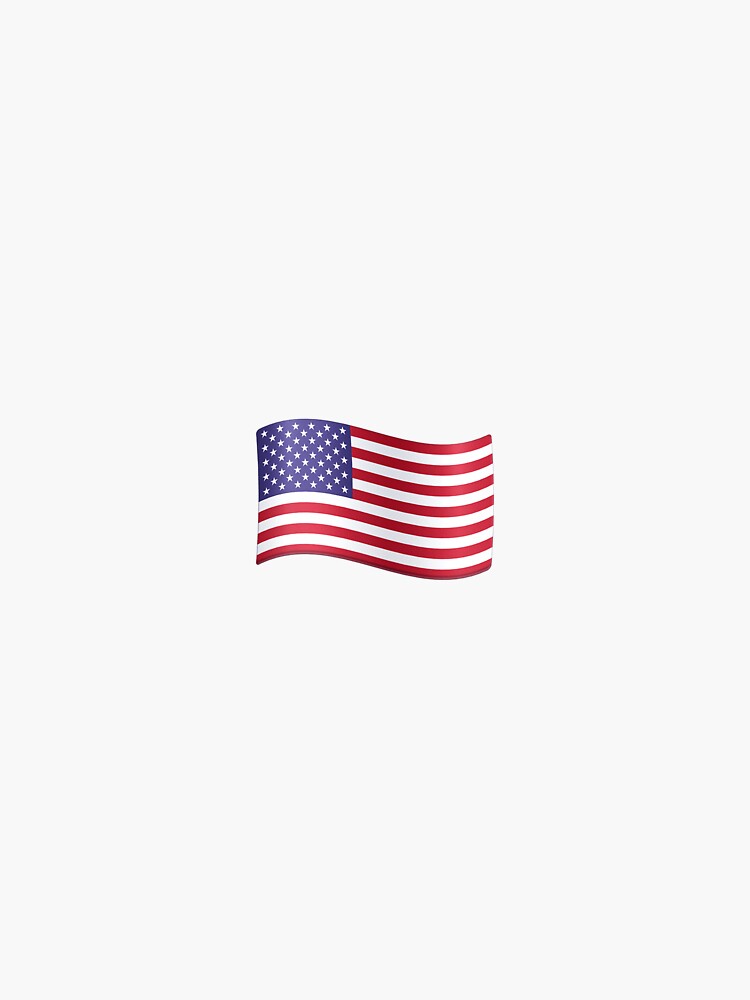 American Flag Emoji Sticker For Sale By Elephantc123 Redbubble   Bg,f8f8f8 Flat,750x,075,f Pad,750x1000,f8f8f8 