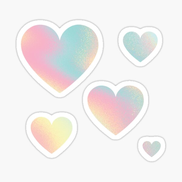 Holographic Heart Stickers for Sale