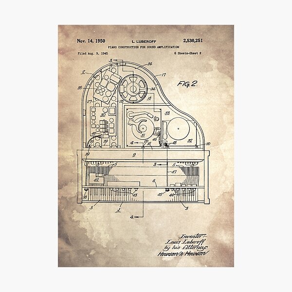 Item preview, 5 PIANO CONSTRUCTION FOR Sound Patent Year 1945 02 designed and sold by drawspots.