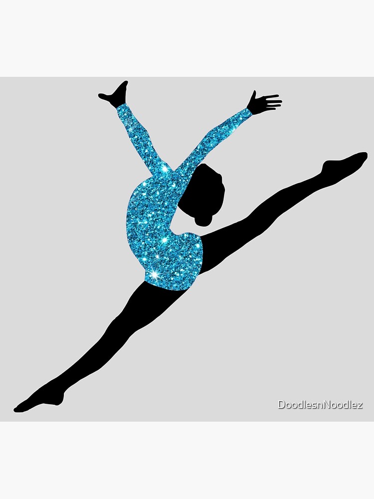 Blue Gymnastics Silhouette | Postcard