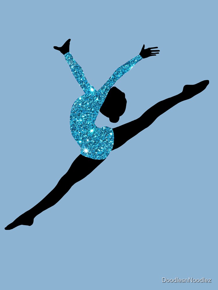 Blue Gymnastics Silhouette Baby One-Piece for Sale by