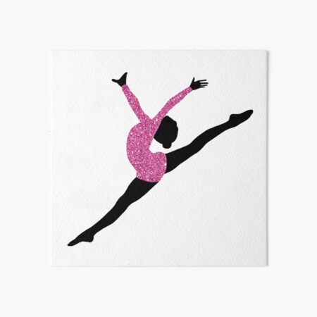 Purple Gymnastics Silhouette Art Board Print for Sale by DoodlesnNoodlez