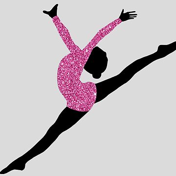 Pink Gymnastics Silhouette Sticker for Sale by DoodlesnNoodlez