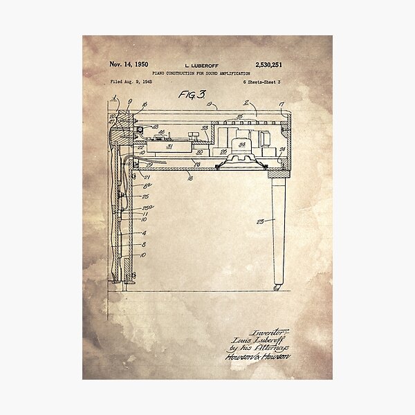 Item preview, 6 PIANO CONSTRUCTION FOR Sound Patent Year 1945 03 designed and sold by drawspots.