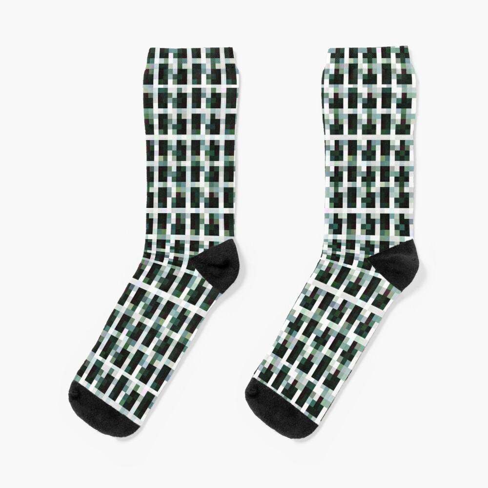 Black khaki pixelated socks