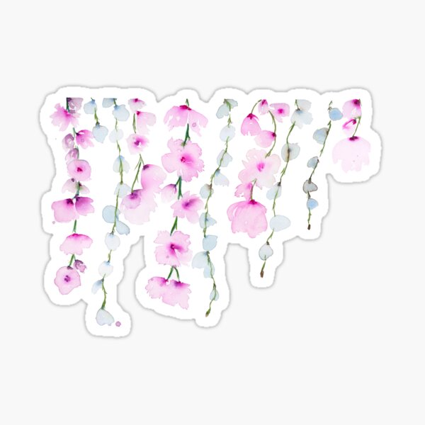 Item preview, Cherry Blossoms and Weeping Willow Branches designed and sold by Alisha Watercolors.