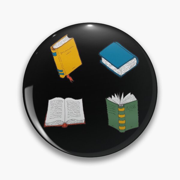 Books pattern 1 black background Pin