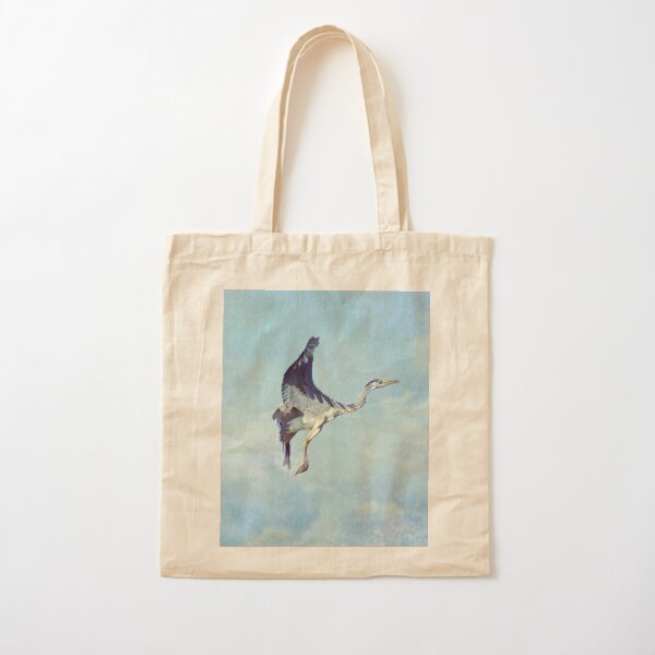 Heron in the Clouds Cotton Tote Bag