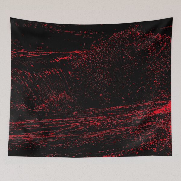 Item preview, surf detail drawing, red on black designed and sold by dnparker.