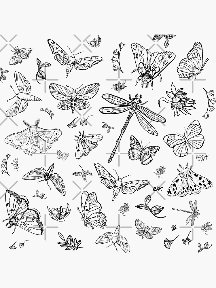 Butterfly,Moth, Dragonfly pattern by ebozzastudio