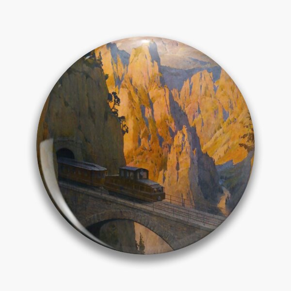 Item preview, Alpenbahn vintage travel poster designed and sold by stickart-marek.