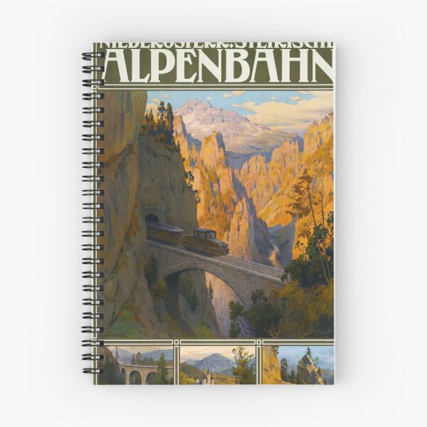 Item preview, Alpenbahn vintage travel poster designed and sold by stickart-marek.