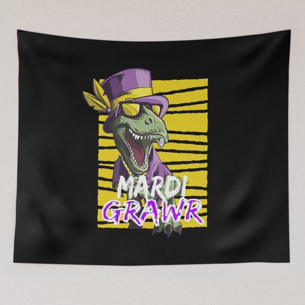 Item preview, Mardi Grawr Tyrannosaurus Mardi Gras T Rex Dinosaur graphic designed and sold by RedmonsDesigns.