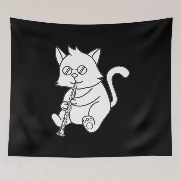 Artikelvorschau, Funny Cat Wearing Sunglasses Playing Oboe Gift entworfen und verkauft von haselshirt.