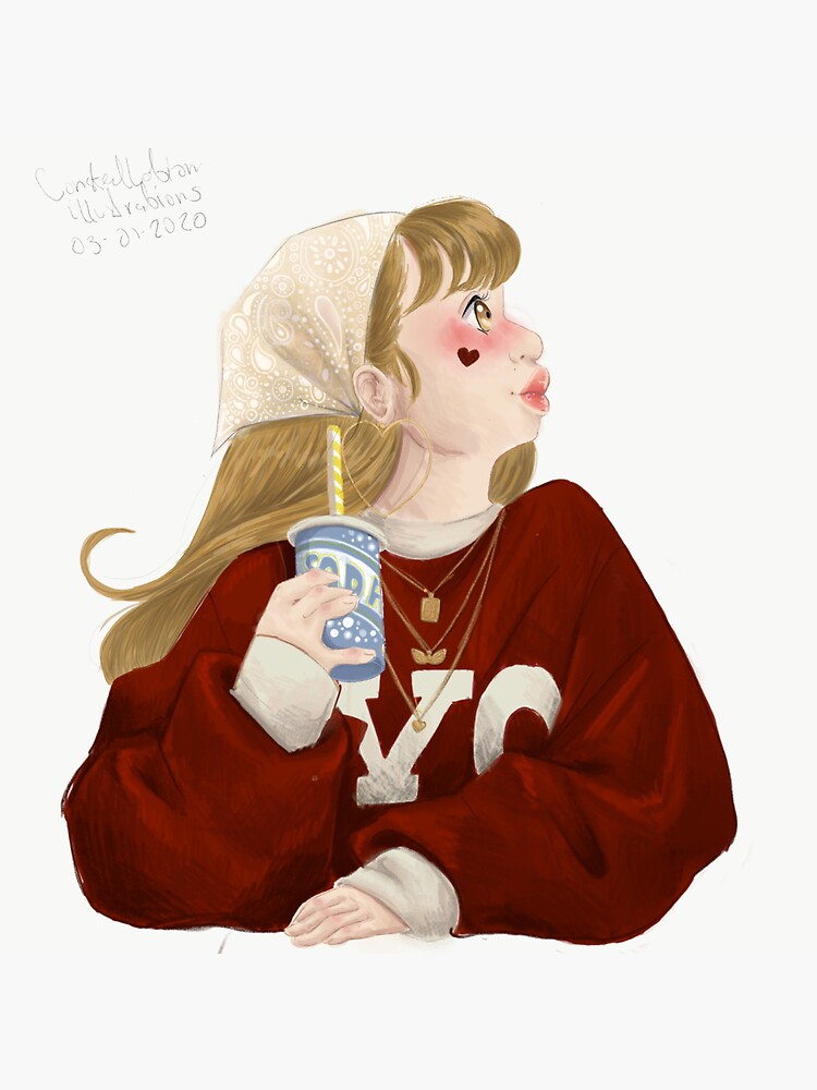 "Bandana Girl" Sticker by Constancearts Redbubble