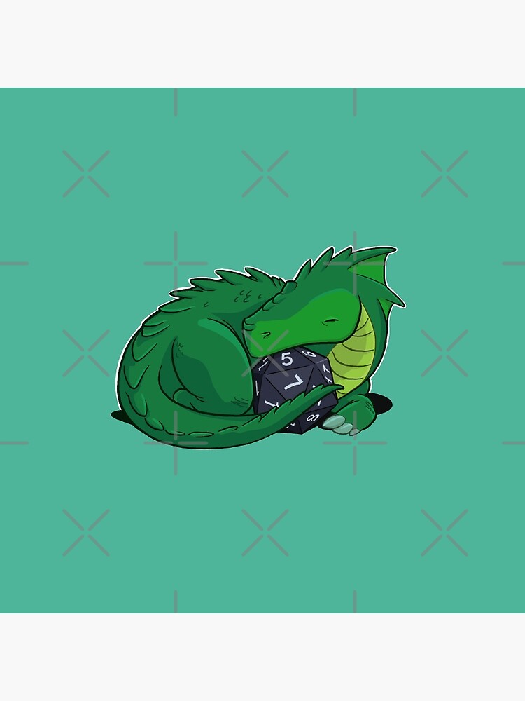 Discover D20 Green Dragon Pin Button