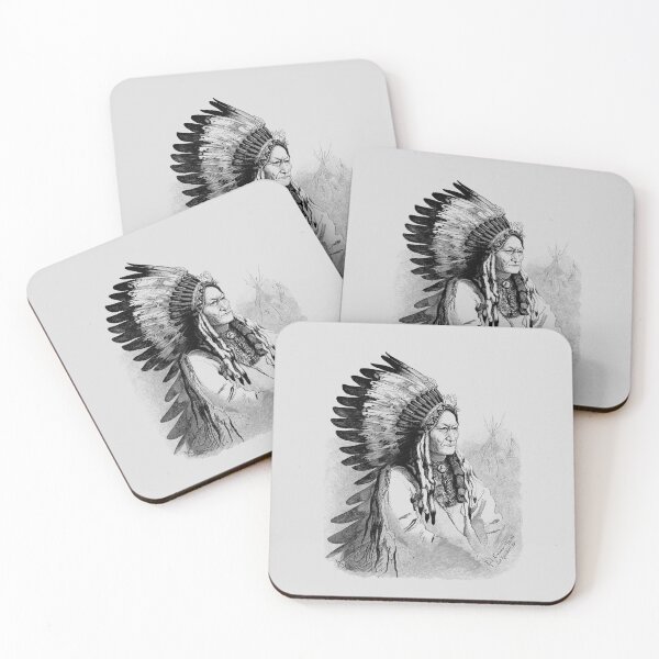 Item preview, Chief Sitting Bull Engraved Portrait designed and sold by warishellstore.