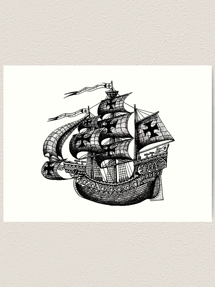 Vintage Pirates Galleon, Sketch of a 74 Gun Ship T-Shirt