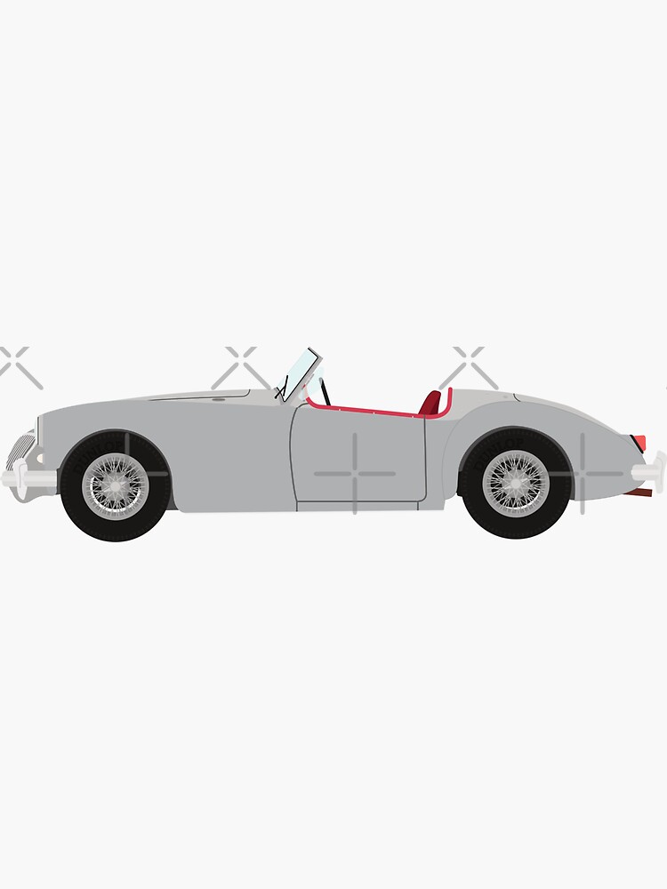 Pegatina «MGA Sports Car (Dove Grey) Classic Car illustration» de