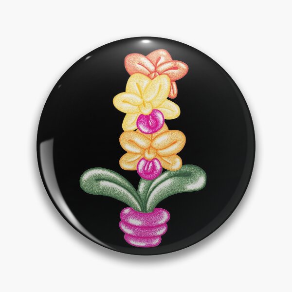 Item preview, Warm colours orchid baloon twisting flower, pointillism painting designed and sold by MitoP.