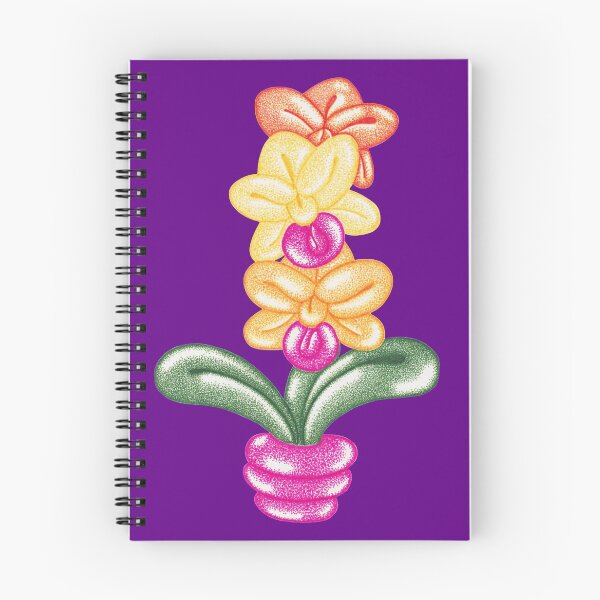 Item preview, Warm colours orchid baloon twisting flower, pointillism painting designed and sold by MitoP.