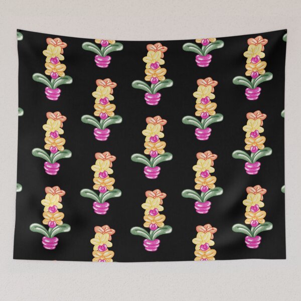 Item preview, Warm colours orchid baloon twisting flower, pointillism painting designed and sold by MitoP.