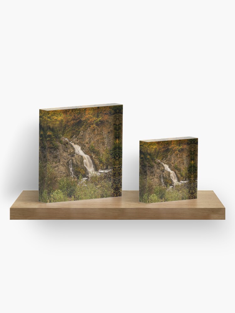 Alternate view of Bayehon Waterfall in the Ardennes forests, Belgium Acrylic Block