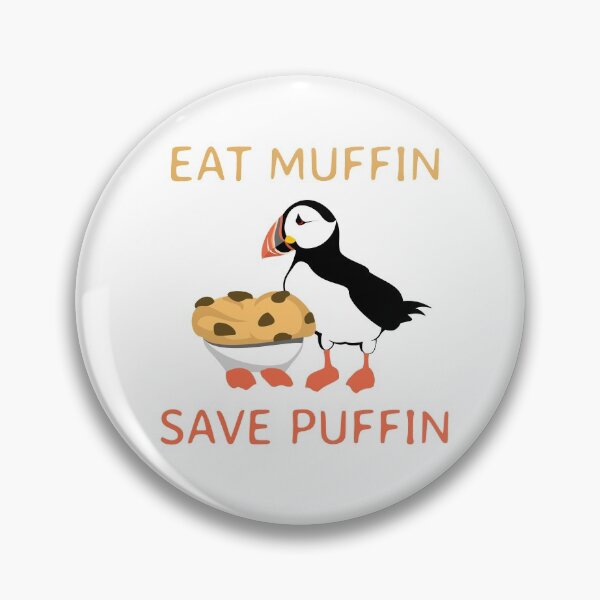 Artikelvorschau, Eat Muffin Save Puffin - köstliche ethische Alternative zum süßesten Papageientaucher - Caption Light Shirt entworfen und verkauft von Looking Daggers.