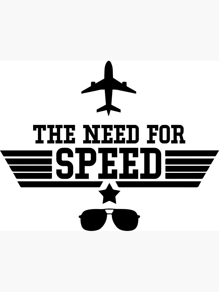 Top Gun - I Feel The Need For Speed White | Framed Art Print