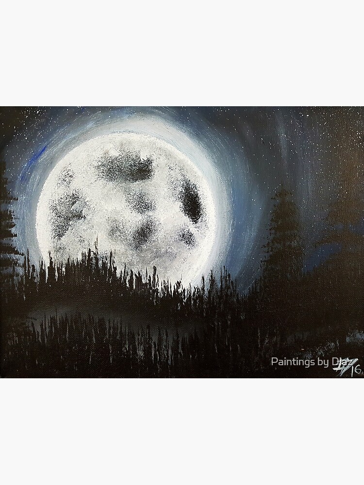 "Creepy Full Moon Painting" Framed Art Print for Sale by eddiediaz