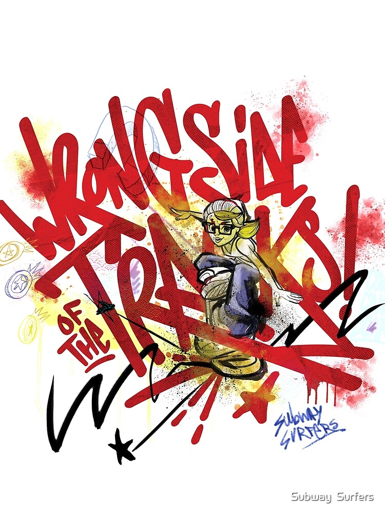 "Subway Surfers Wrong Side of the Tracks Graffiti" T-shirt by