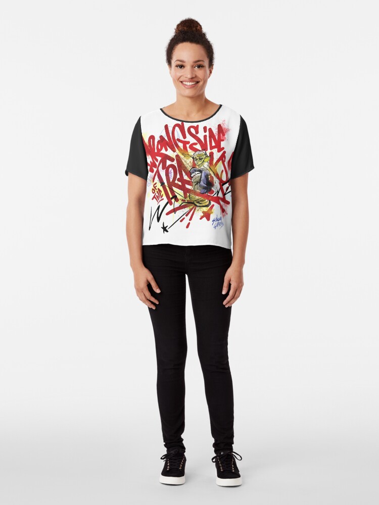 Alternate view of Subway Surfers Wrong Side of the Tracks Graffiti Chiffon Top