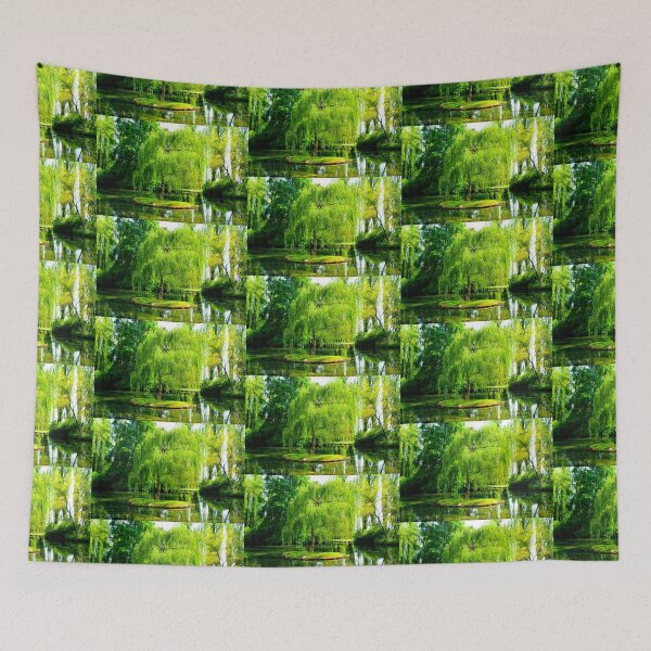 Item preview, Tiny island with a weeping willow in the centre of a pond full of algae designed and sold by Kristina Drozd.