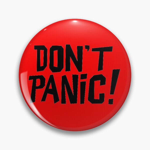 Item preview, NDVH Don't Panic - Red 2 H2G2 designed and sold by Nik’s T-Shirts.