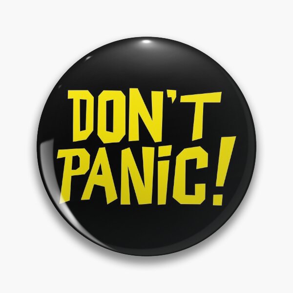 Item preview, NDVH Don't Panic - Yellow 1 H2G2 designed and sold by Nik’s T-Shirts.