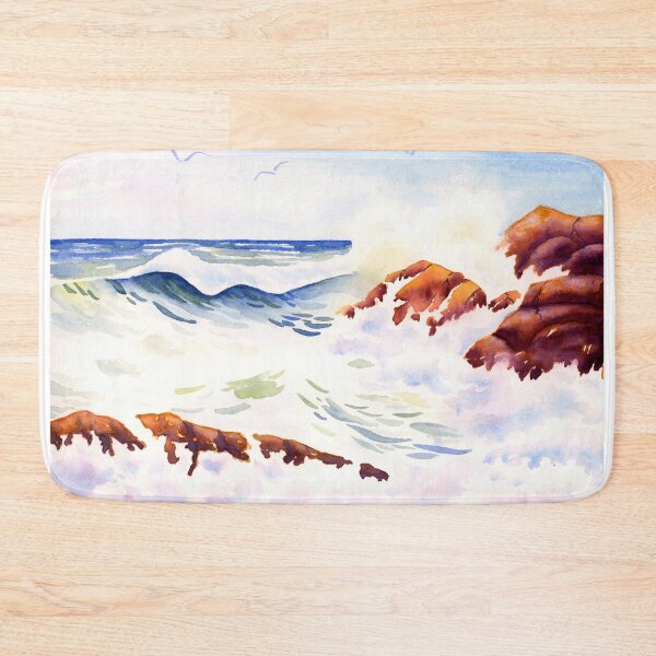 Item preview, Ocean Waves Watercolor Painting designed and sold by Alisha Watercolors.