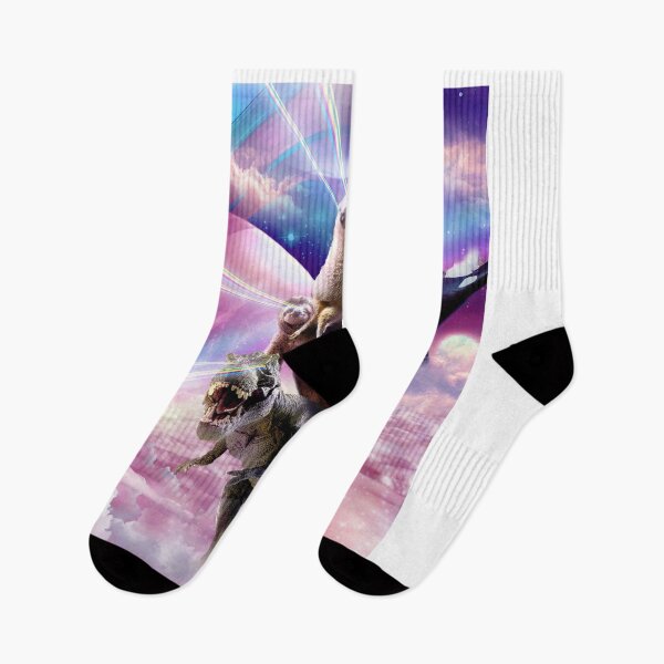 Item preview, Laser Eyes Space Llama On Sloth Dinosaur - Rainbow designed and sold by SkylerJHill.