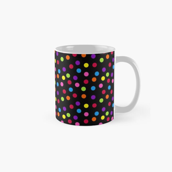 Black Rainbow Multi-color Confetti Polka Dot Classic Mug