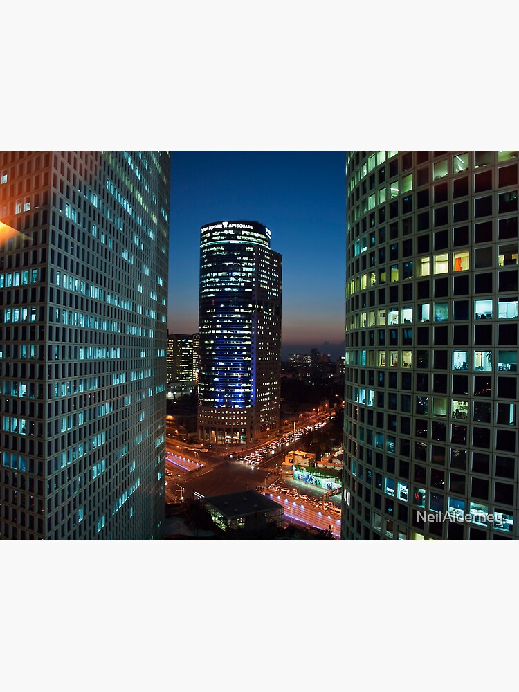 Tel Aviv buildings at night by NeilAlderney