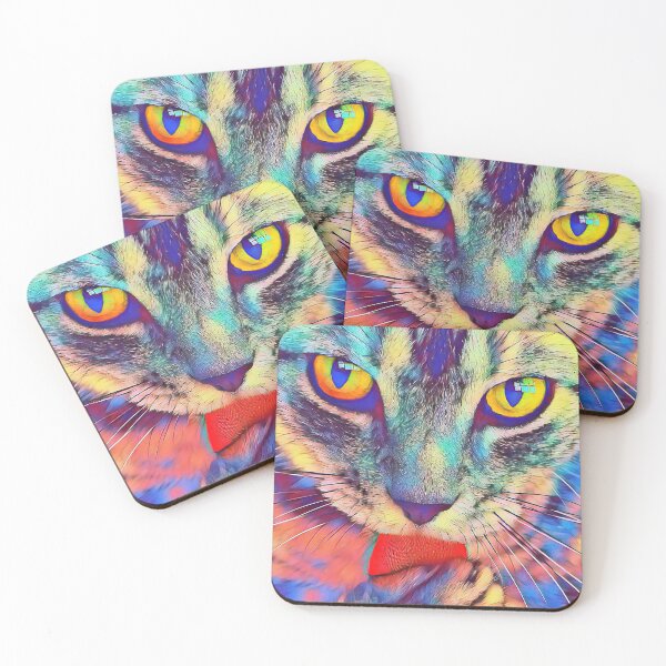 Item preview, Cat Rainbow Close Up Abstract Painting Art Design designed and sold by WildMuse44.