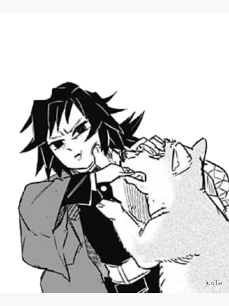 Giyuu With A Dog Demon Slayer Manga Cap Greeting Card By Joojlia Redbubble