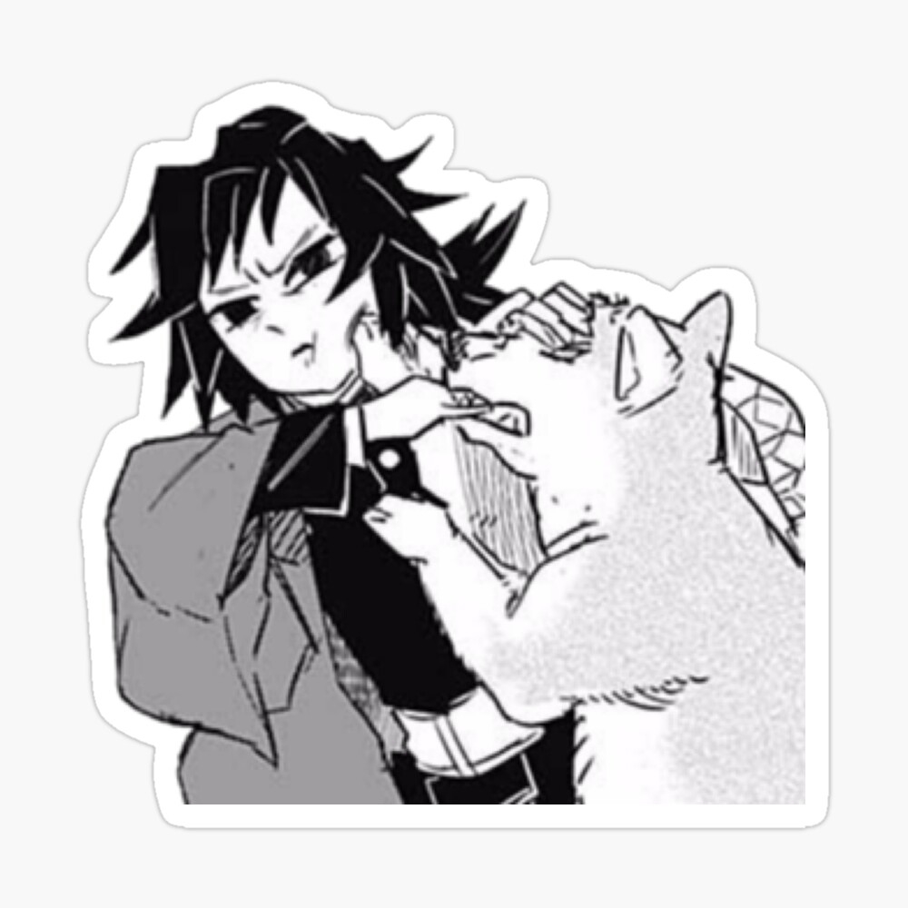 Giyuu With A Dog Demon Slayer Manga Cap Metal Print By Joojlia Redbubble