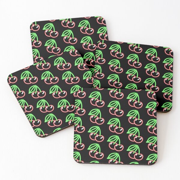 Item preview, Neon Cherry Sign Top Left / Patterned designed and sold by gkillerb.
