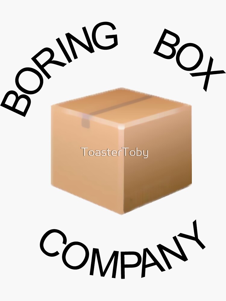 "Boring Box Company Logo" Sticker for Sale by ToasterToby Redbubble