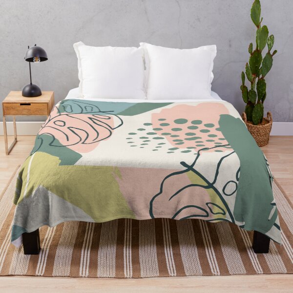 Item preview, abstract creative seamless patterns with tropical plants artistic designed and sold by dreamiedesire.